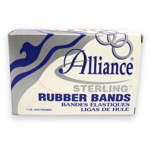 Alliance Sterling Rubber Bands in Blue 8-1/2" x 1/16", 1 LB Bulk Box